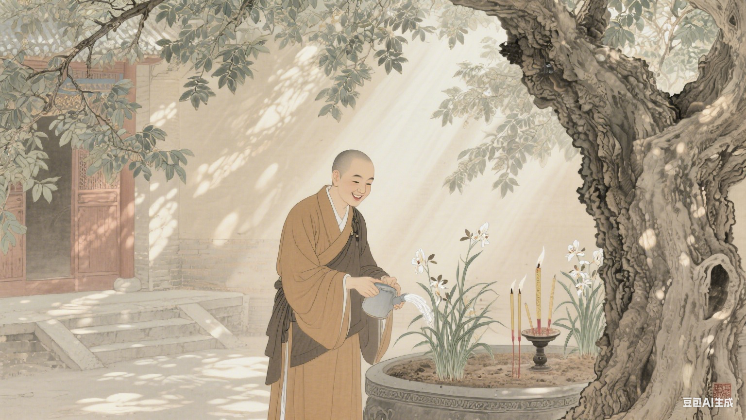 青灯古佛处，心有莲花开